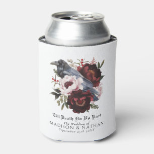 Rafraîchisseur Pour Canette Aquarelle gothique romantique Corbeau Mariage flor