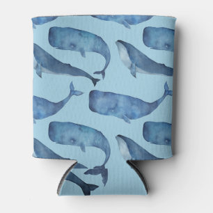 Rafraîchisseur Pour Canette Aquarelle : motif bleu transparent.