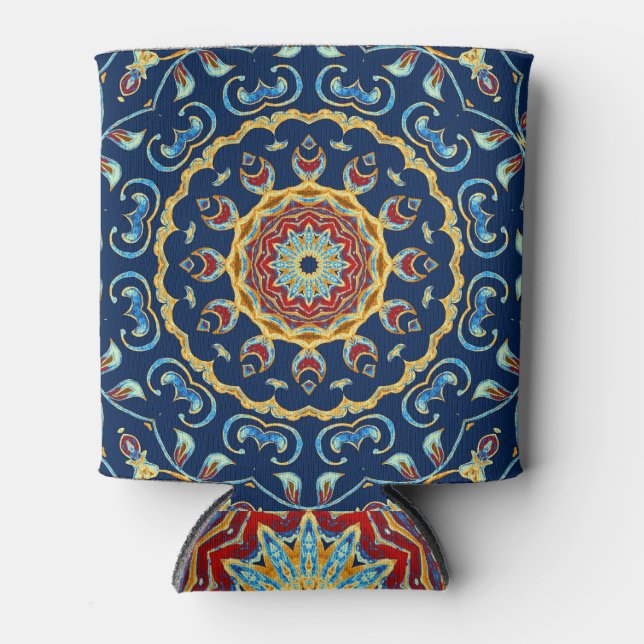 Rafraîchisseur Pour Canette Aquarelle orientale moquette Mandala florale (Devant)