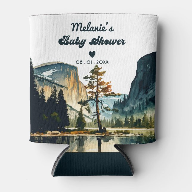 Rafraîchisseur Pour Canette Aquarelle Parc national Yosemite Baby shower Ca (Devant)