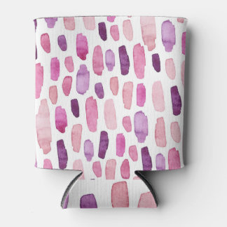Rafraîchisseur Pour Canette Aquarelle : Rose, Violet Motif.