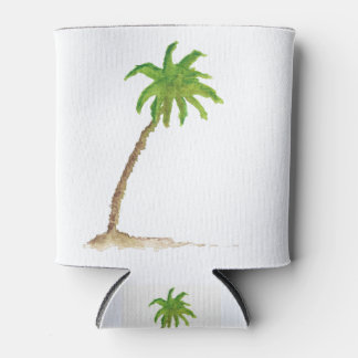 Rafraîchisseur Pour Canette Aquarelle Tropical Beach Palm Tree