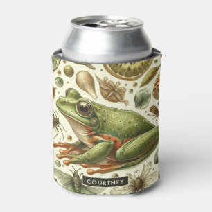 Rafraîchisseur Pour Canette Aquarelle vintage de grenouille