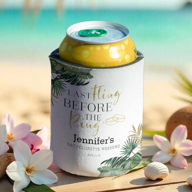Rafraîchisseur Pour Canette Aquarelle Week-end de célibataire tropical (Créateur téléchargé)