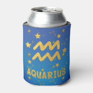 Rafraîchisseur Pour Canette Aquarius Zodiac Bleu et Gold Can Cooler