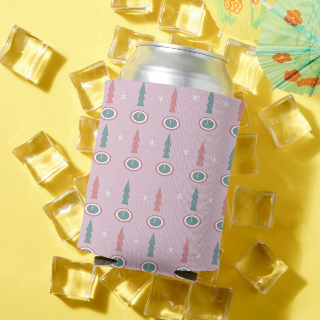Rafraîchisseur Pour Canette Arbres de Noël Snowflakes vert rose (Été in situ)