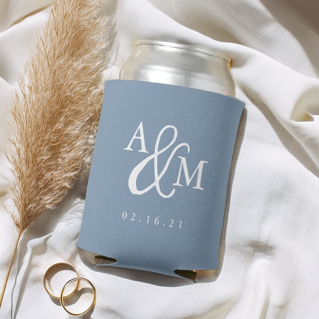 Rafraîchisseur Pour Canette Ardoise | Ampersand Monogram Wedding Favor (Créateur téléchargé)