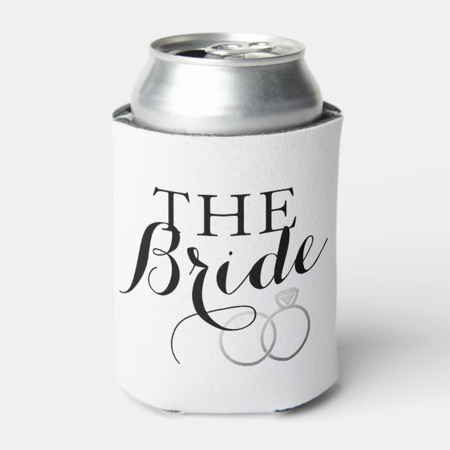 Rafraîchisseur Pour Canette Argent Mariage Anneaux Bride Personnalisé Can Cool (Can devant)