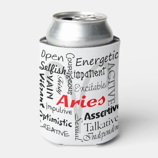 Rafraîchisseur Pour Canette Aries Zodiac Astrologie Horoscope Traits Collage (Can devant)