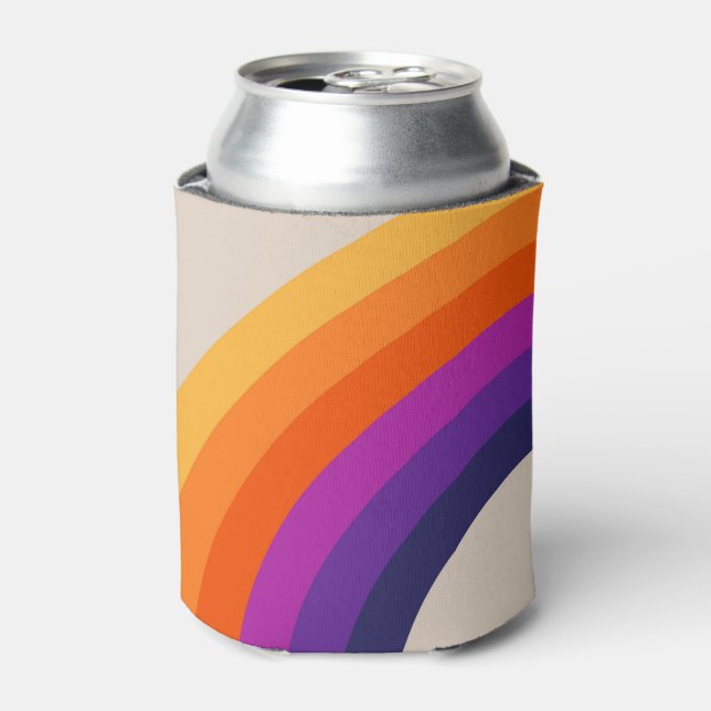 Rafraîchisseur Pour Canette Art arc-en-ciel de style rétro coloré (Can devant)
