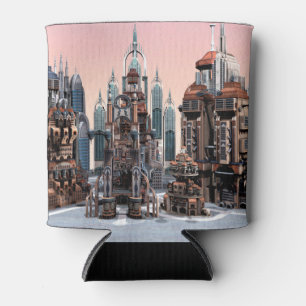 Rafraîchisseur Pour Canette Art de la skyline de ville futuriste pastel fantas