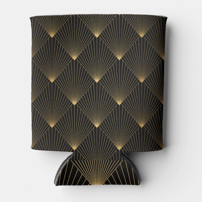 Rafraîchisseur Pour Canette Art Déco : L'élégance de l'or noir. (Devant)