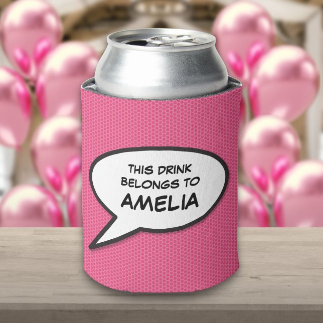 Rafraîchisseur Pour Canette Art Pop personnalisé Bulle de bande dessinée (Personalised Pop Art Comic Book Speech Bubble Can Cooler)