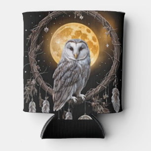 Rafraîchisseur Pour Canette Attrape-rêves de hibou Bohème avec Lune