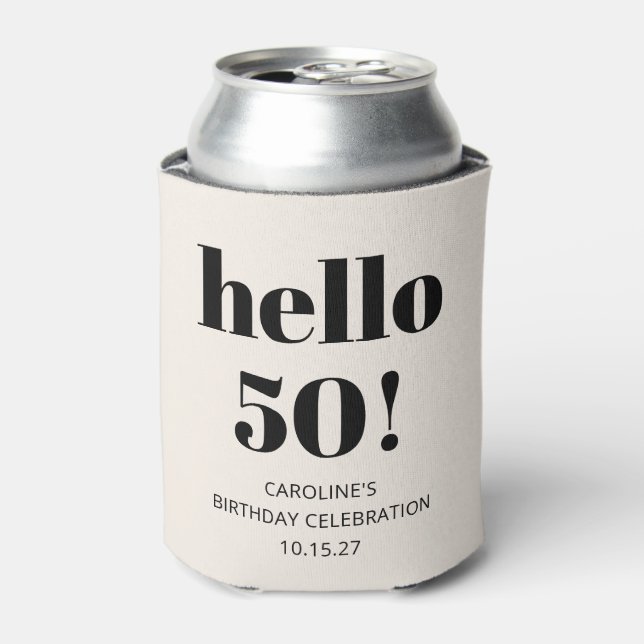 Rafraîchisseur Pour Canette Audacieuse Typographie ivoire Moderne 50ème annive (Can devant)