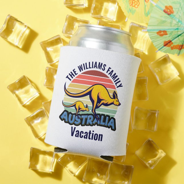 Rafraîchisseur Pour Canette Australie Voyage Cute Kangaroo Sunset Custom (Été in situ)