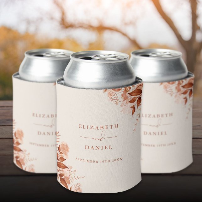 Rafraîchisseur Pour Canette Automne Automne Rustique Floral Mariage (Autumn Fall Rustic Floral Wedding Can Cooler)