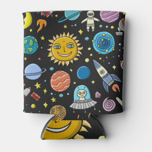 Rafraîchisseur Pour Canette Aventure spatiale : planètes, motif de fusées.