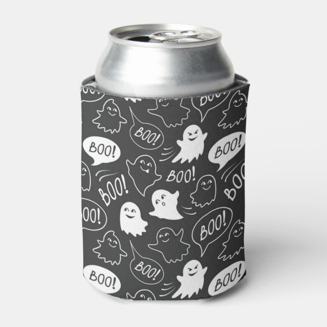 Rafraîchisseur Pour Canette B&W Cute Doodle Halloween Motif (Can devant)