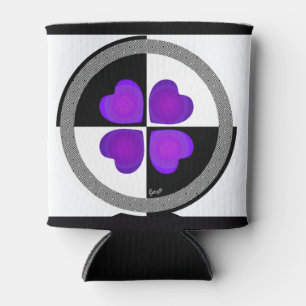 Rafraîchisseur Pour Canette B&W Purple Hearts Beating