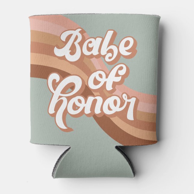 Rafraîchisseur Pour Canette Babe d'honneur les années 70 Super rétro Boho Chic (Devant)