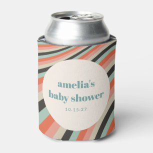 Rafraîchisseur Pour Canette Baby shower Abstrait Aqua Peach