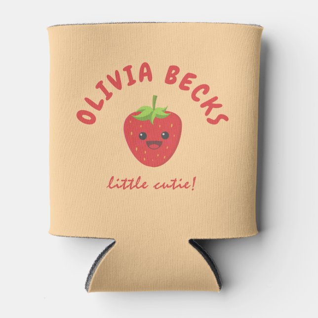 Rafraîchisseur Pour Canette Baby shower aux fraises Little Cutie (Devant)