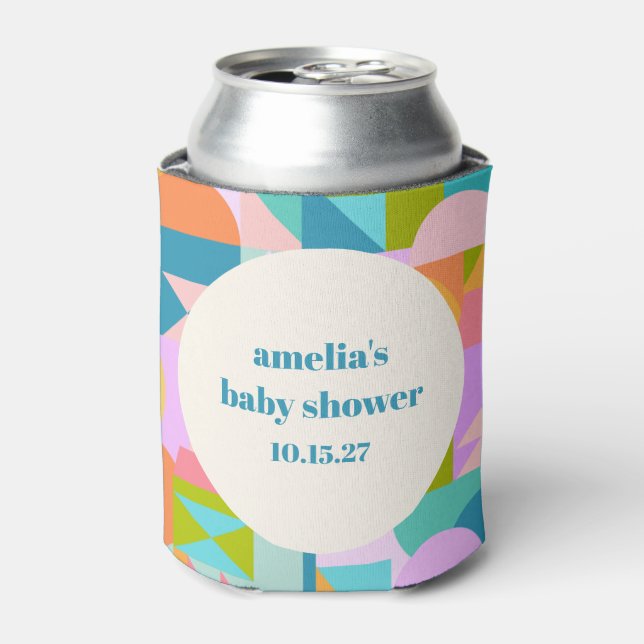 Rafraîchisseur Pour Canette Baby shower bleu lavande couleur mignon personnali (Can devant)