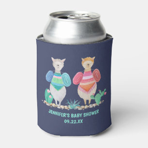 Rafraîchisseur Pour Canette Baby shower d'aquarelle Llama et Cactus sur mesure