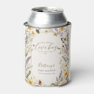 Rafraîchisseur Pour Canette Baby Shower Fleurs Sauvages Insectes Aquarelle