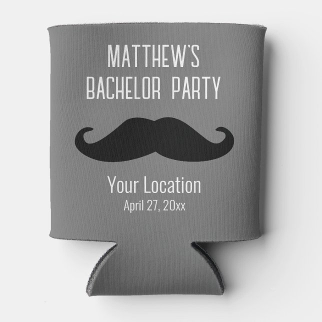 Rafraîchisseur Pour Canette Bachelor Party Black Mustache Mariage Favoriser (Devant)