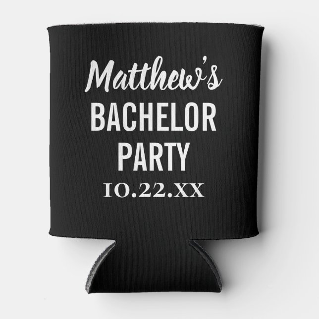 Rafraîchisseur Pour Canette Bachelor Party Favoriser la typographie moderne Bi (Devant)