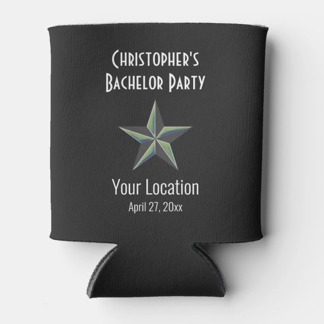 Rafraîchisseur Pour Canette Bachelor Party Star Wedding Favor (Devant)