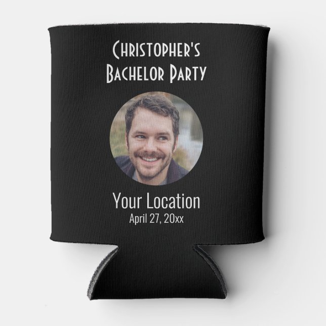 Rafraîchisseur Pour Canette Bachelor Party Wedding Favor Groom Photo (Devant)