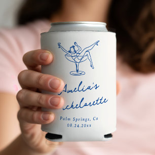Rafraîchisseur Pour Canette Bachelorette Bleue Tiré À La Main