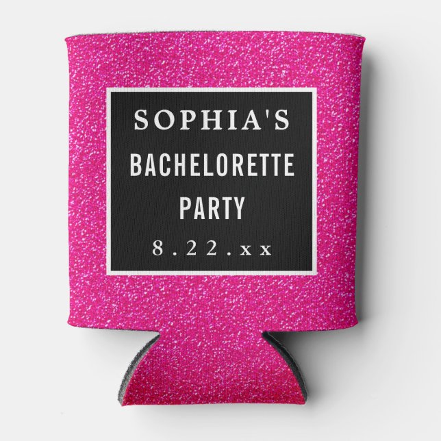 Rafraîchisseur Pour Canette Bachelorette Parties scintillant rose moderne Mari (Devant)