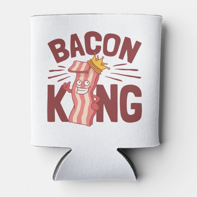 Rafraîchisseur Pour Canette Bacon King Meat Lover Cadeaux pour Hommes Garçon (Devant)