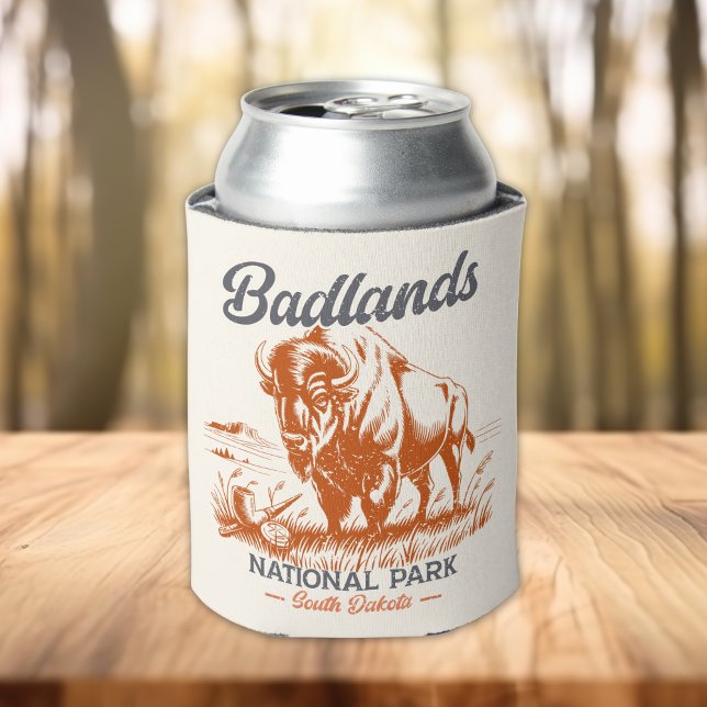 Rafraîchisseur Pour Canette Badlands National Park Retro Bison  (Créateur téléchargé)