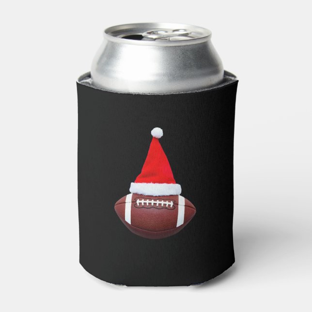 Rafraîchisseur Pour Canette Bal de football américain de Noël Santa Hat (2) (Can devant)