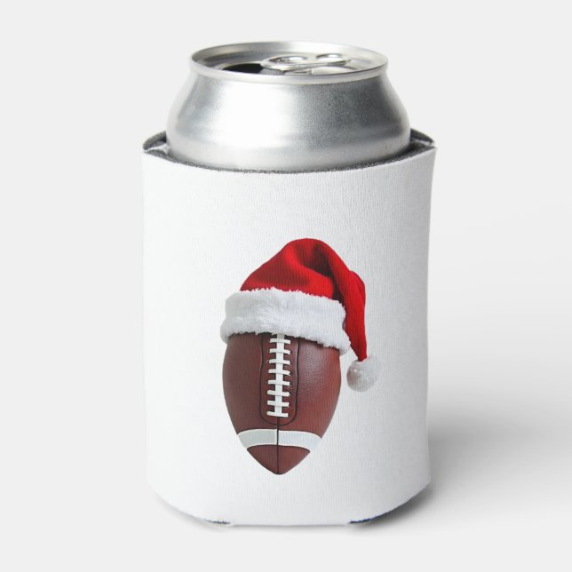 Rafraîchisseur Pour Canette Bal de football américain de Noël Santa Hat (3) (Can devant)