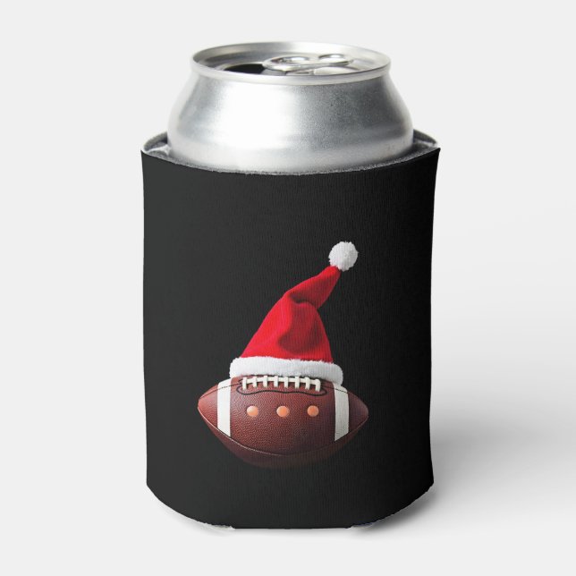 Rafraîchisseur Pour Canette Bal de football américain de Noël Santa Hat (3) (Can devant)