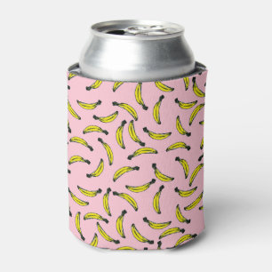 Rafraîchisseur Pour Canette Bananes peintes à la main mignonnes et rose