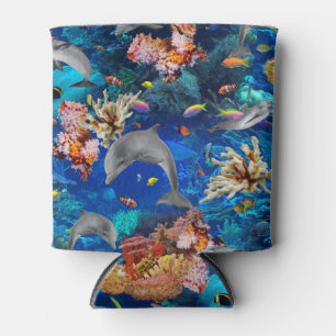 Rafraîchisseur Pour Canette Barrière de corail tropical des dauphins d'océan