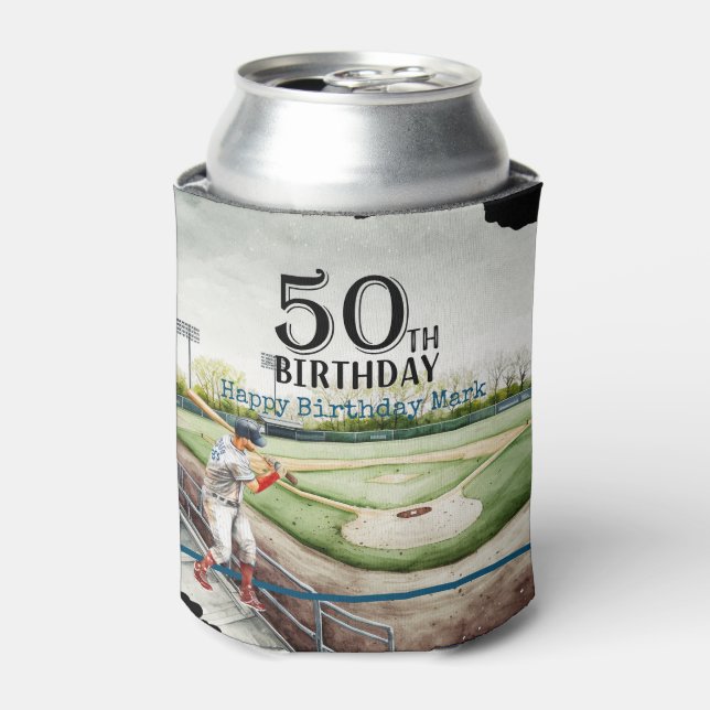 Rafraîchisseur Pour Canette Baseball 50e fête d'anniversaire (Can devant)