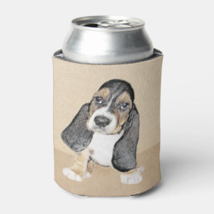 Rafraîchisseur Pour Canette Basset Hound Peinture Chiot - Art Chien original
