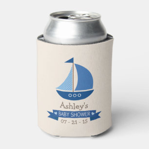 Rafraîchisseur Pour Canette Bateau à voile bleu, Baby shower nautique