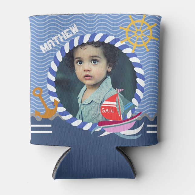 Rafraîchisseur Pour Canette Bateaux amusants Photo Blue Can Cooler (Devant)