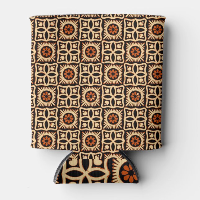 Rafraîchisseur Pour Canette Batik abstrait, motif textile sans soudure. (Devant)