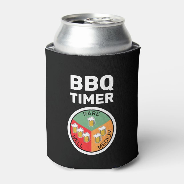 Rafraîchisseur Pour Canette BBQ Timer Rare Moyen Bien Bière (Can devant)