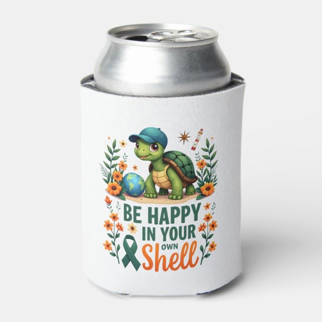Rafraîchisseur Pour Canette Be Happy In Your Own Shell Turtle Autism Awareness (Can devant)